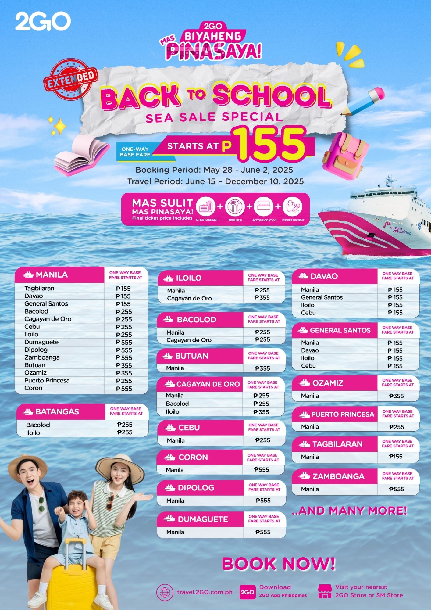 2GO Travel Back-to-School SEA SALE with special rates for Duaw Davao 2025 Festival